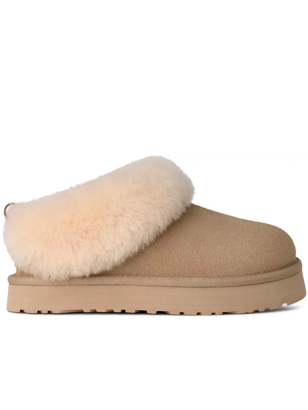 UGG Kids' Tazzelle Slippers Cozy Shearling Cuff Slip-On Mule Light Tan